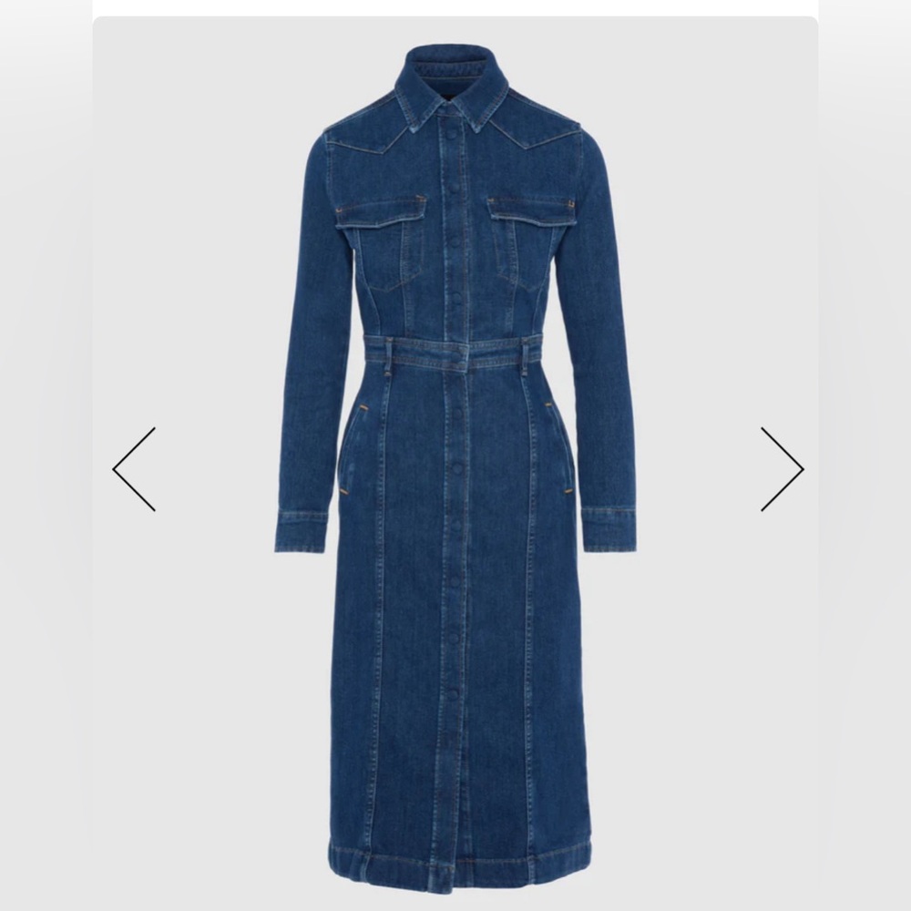 7 For All Mankind Blue Denim Midi Dress, Luxe